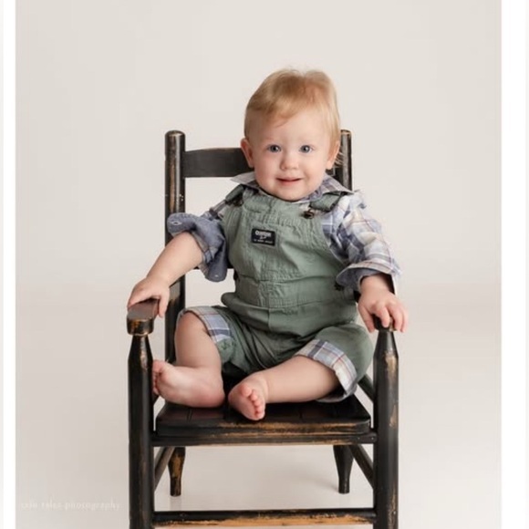 NWOT 2 piece set Oshkosh Overalls + Button Down bodysuit shirt, 18 mo, MSRP $70 - Picture 2 of 15